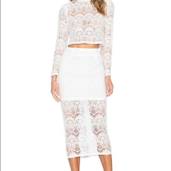 Asilio ivory lace midi skirt size XS NWT *FLAW SEE PICS - Picture 1 of 16
